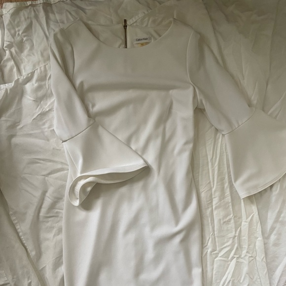 🚨 PRICE DROP 🚨 White Calvin Klein bodycon cocktail midi dress - Picture 4 of 8